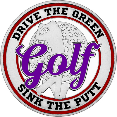 Purple "Golf" with Maroon Outer Circular Borders